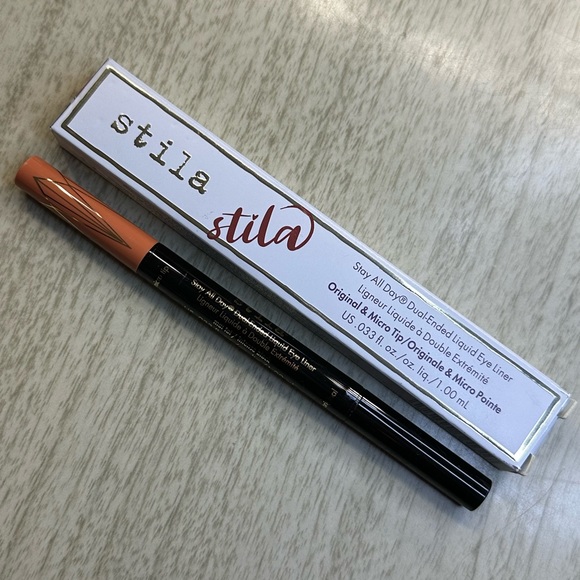 stila Stay All Day Dual-Ended Liquid Eye Liner- Intense black/Mai Tai (Japan) - Picture 10 of 10